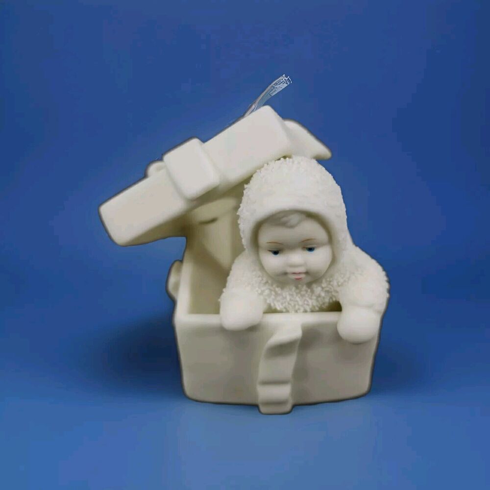 Dept 56 Snowbabies Surprise Vintage Bisque Christmas Gift Baby Ornament Classic